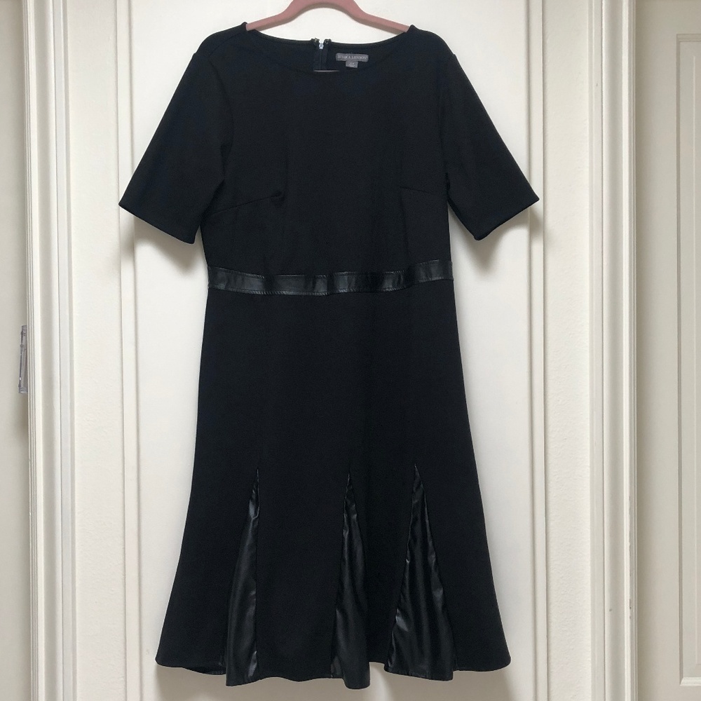 Jessica London Dress with Faux Leather Trims
